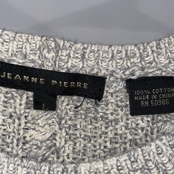 Jeanne Pierre Sweater Cable Knit Crewneck Gradient Color Block Chunky Long Top - Picture 3 of 4